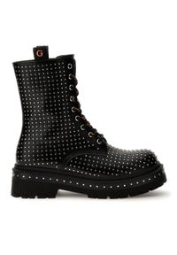 Guess Botki Joya FL7JYA PEL10 Czarny. Kolor: czarny. Materiał: skóra