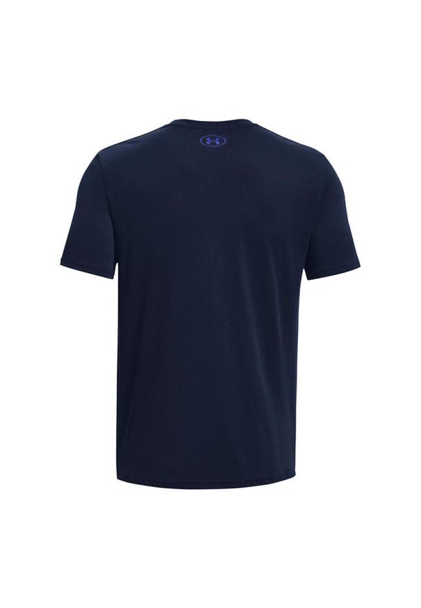 Under Armour - T-shirt Męski Logo. Kolor: niebieski. Sport: turystyka piesza