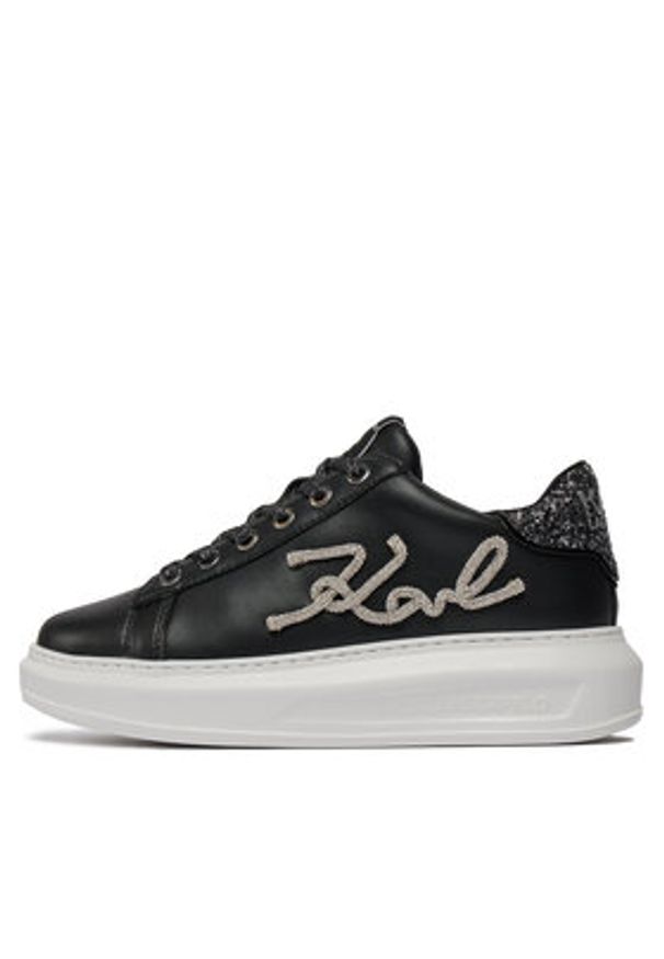 Karl Lagerfeld - KARL LAGERFELD Sneakersy KL62510G Czarny. Kolor: czarny. Materiał: skóra