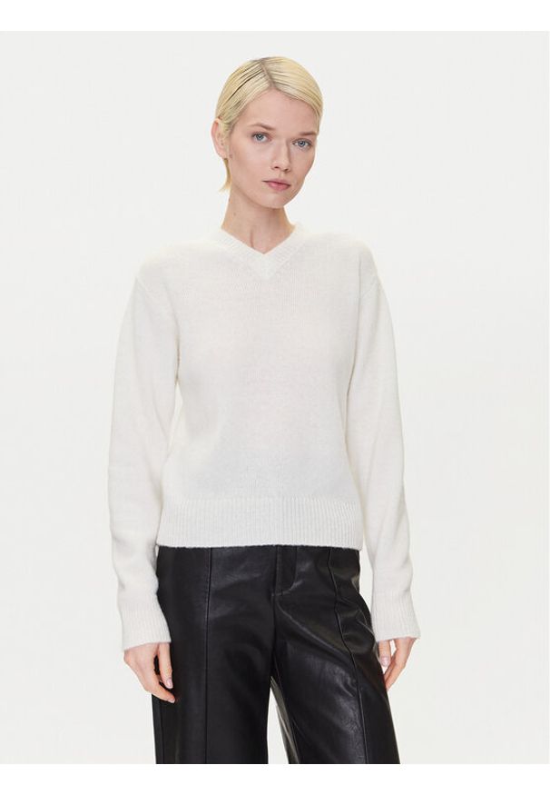 Hugo - HUGO Sweter Solanu 50545092 Écru Regular Fit. Materiał: wełna