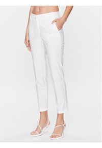 Marella Spodnie materiałowe Samuele 2331310532 Biały Slim Fit. Kolor: biały. Materiał: materiał, bawełna