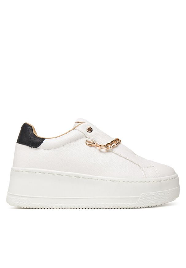 DeeZee Sneakersy AM25231-B Biały. Kolor: biały. Materiał: skóra