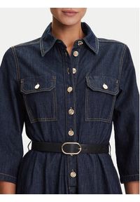 Liu Jo Sukienka jeansowa UF5148 D0268 Granatowy Regular Fit. Kolor: niebieski. Materiał: bawełna