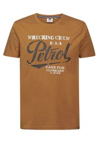 Petrol Industries T-Shirt M-1030-TSR601 Brązowy Regular Fit. Kolor: brązowy #6