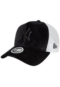 New Era - Czapka z daszkiem dla dorosłych New York Yankees Velour Trucker Cap. Kolor: biały, czarny, wielokolorowy. Materiał: poliester