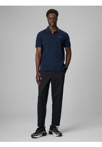4f - 4F Koszulka polo regular męska - granatowa S. Okazja: na co dzień, do pracy, na spacer. Typ kołnierza: polo. Kolor: niebieski. Materiał: dzianina, materiał, bawełna. Styl: casual, klasyczny #2