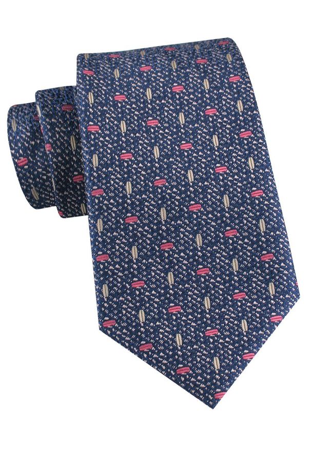 Męski Krawat - Niebieski w Drobny, Melanżowy Wzór - Alties. Kolor: niebieski. Materiał: tkanina. Wzór: melanż. Styl: elegancki, wizytowy