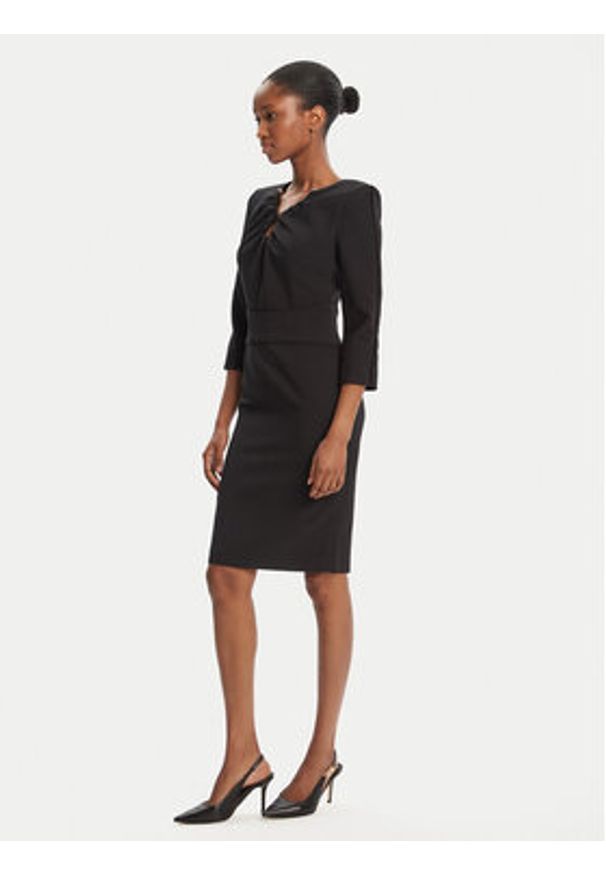 SIMONA CORSELLINI - Simona Corsellini Sukienka koktajlowa A25CPAB01101 Czarny Slim Fit. Kolor: czarny. Materiał: syntetyk. Styl: wizytowy