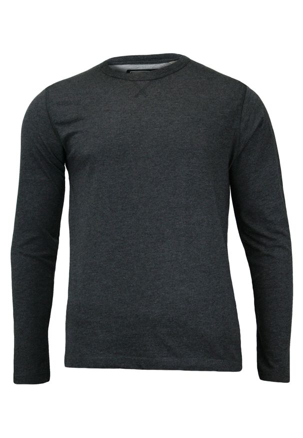 Ciemnoszary T-shirt (Koszulka) z Długim Rękawem, Longsleeve - Brave Soul, Męski. Okazja: na co dzień. Kolor: szary. Materiał: bawełna, poliester. Długość rękawa: długi rękaw. Długość: długie. Styl: casual