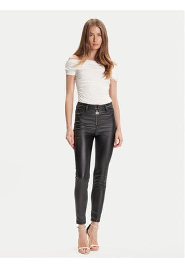 Rinascimento Spodnie z imitacji skóry CFC0126158003 Czarny Skinny Fit. Kolor: czarny. Materiał: skóra