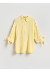 Reserved - Muślinowa koszula - jasnożółty. Kolor: żółty. Materiał: bawełna #1