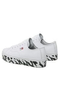 Tommy Jeans Sneakersy Cupsole Print Logo EN0EN02064 Biały. Kolor: biały. Materiał: skóra. Wzór: nadruk #3