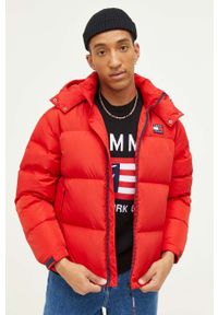 Tommy Jeans kurtka puchowa męska kolor czerwony zimowa. Kolor: czerwony. Materiał: puch. Sezon: zima #7