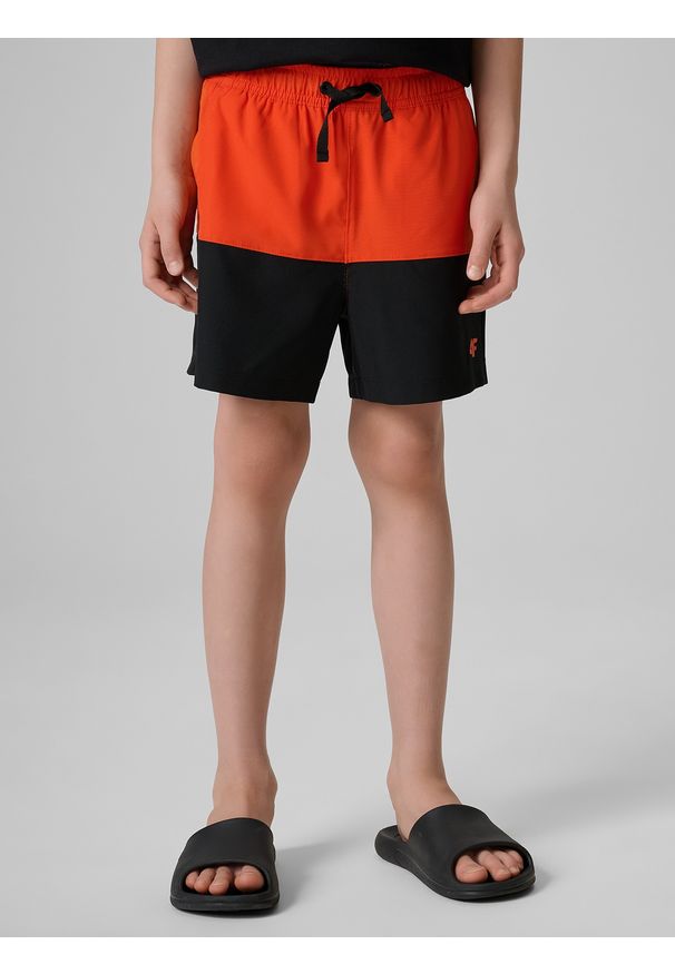 4f - 4F Spodenki plażowe boardshorty chłopięce - czerwone 158/164 (12-14 lat). Kolor: czerwony. Materiał: włókno