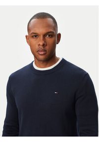 Tommy Jeans Sweter Essential DM0DM22853 Granatowy Slim Fit. Kolor: niebieski. Materiał: bawełna #3