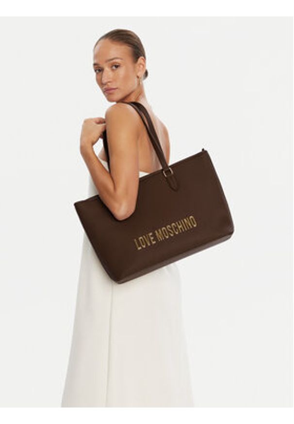 Love Moschino - LOVE MOSCHINO Torebka JC4190PP1NKD0301 Brązowy. Kolor: brązowy. Materiał: skórzane