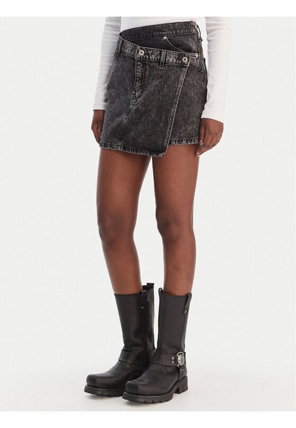 Hugo - HUGO Spódnica mini Galaxy 50559270 Czarny. Kolor: czarny. Materiał: bawełna