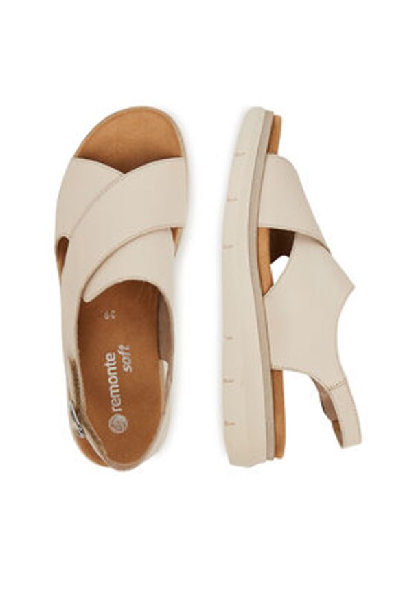 Remonte Sandały D2K56-60 Beżowy. Kolor: beżowy. Materiał: skóra