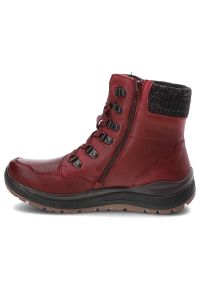 Bordowe Botki G-Comfort Modne Buty damskie. Okazja: na co dzień. Kolor: czerwony. Materiał: skóra. Styl: casual, elegancki #3