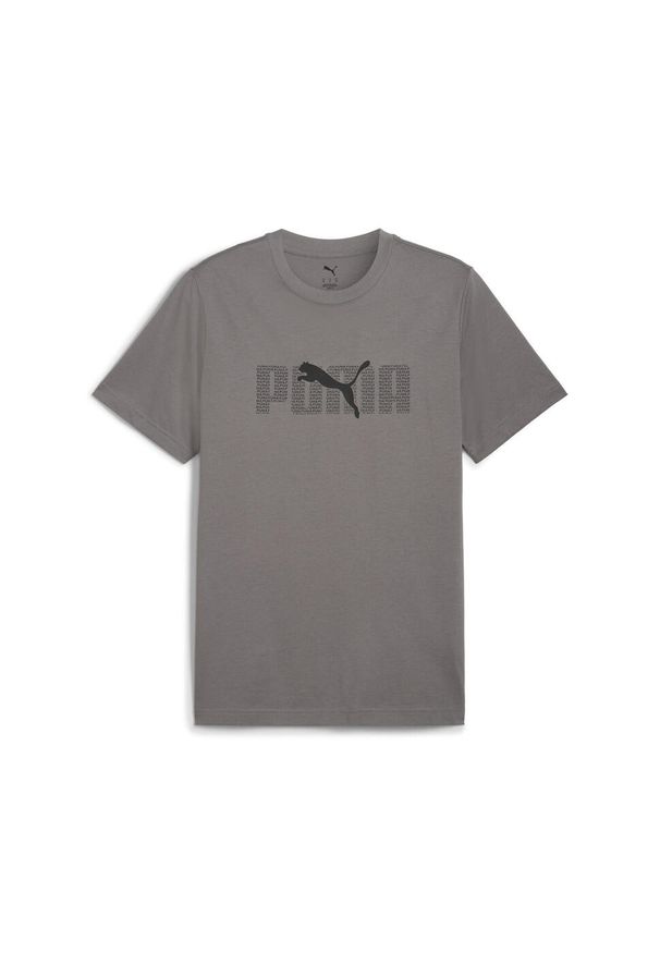 Puma - Męska koszulka Essentials Logo Lab PUMA Cast Iron Gray. Kolor: szary. Materiał: guma. Wzór: nadruk