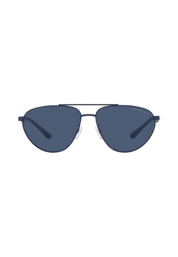 Emporio Armani okulary przeciwsłoneczne męskie kolor granatowy. Kolor: niebieski