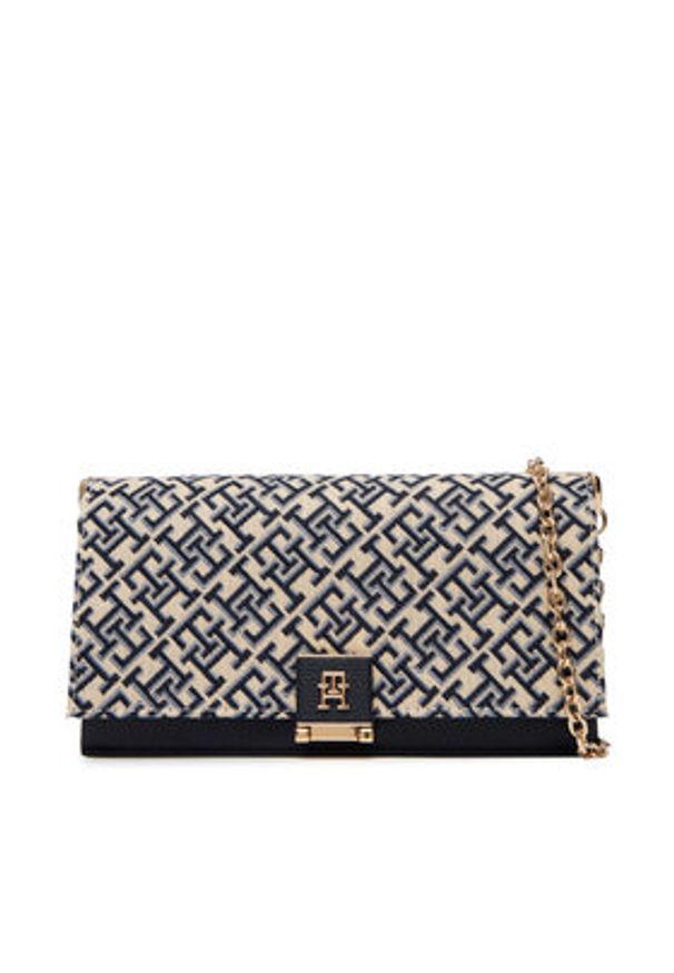 TOMMY HILFIGER - Tommy Hilfiger Torebka Th Her Chain Cross Jacqu AW0AW18637 Granatowy. Kolor: niebieski. Materiał: skórzane