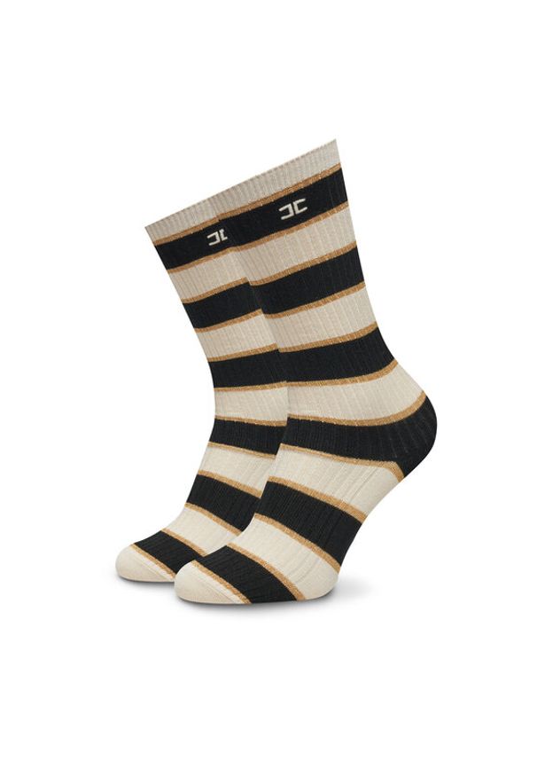 Elisabetta Franchi Skarpety długie CZ-05Q-46E2 Beżowy. Kolor: beżowy. Materiał: materiał, bawełna