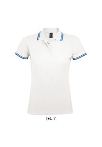 SOL'S - Damska koszulka polo Sol's Pasadena. Typ kołnierza: polo. Kolor: wielokolorowy, biały, zielony. Materiał: bawełna #1