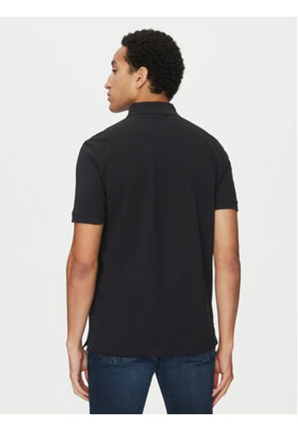 Hugo - HUGO Polo Dereso232 50490770 Czarny Slim Fit. Typ kołnierza: polo. Kolor: czarny. Materiał: bawełna