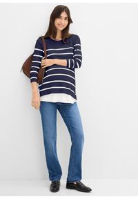 bonprix - Lekki sweter 2 w 1 na okres ciąży i do karmienia. Kolekcja: moda ciążowa. Kolor: niebieski. Materiał: materiał. Długość rękawa: długi rękaw. Długość: długie #2