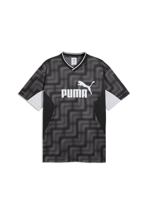 Puma - Męska luźna koszulka piłkarska Essentials z blokami kolorów PUMA. Kolor: czarny. Sport: piłka nożna