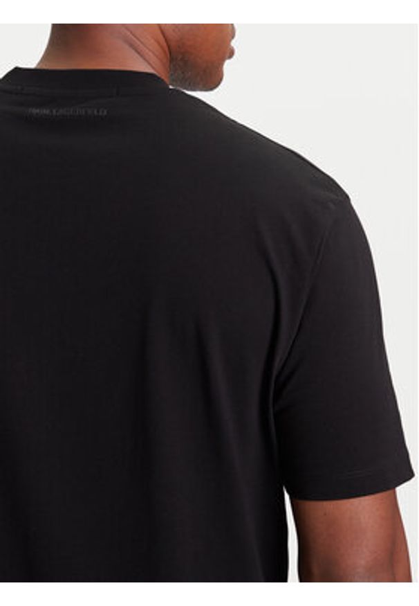 Karl Lagerfeld - KARL LAGERFELD T-Shirt 755144 553225 Czarny Regular Fit. Typ kołnierza: dekolt w karo. Kolor: czarny. Materiał: bawełna