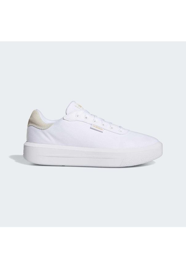 Adidas - Buty Court Platform CLN Shoes. Kolor: czarny, biały, wielokolorowy, żółty. Obcas: na platformie. Sport: turystyka piesza