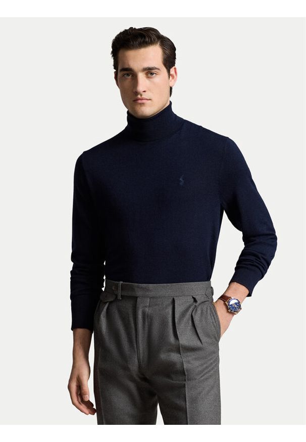 Polo Ralph Lauren Golf 710946145001 Granatowy Regular Fit. Typ kołnierza: polo, golf. Kolor: niebieski. Materiał: wełna