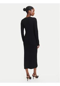 Karl Lagerfeld - KARL LAGERFELD Sukienka dzianinowa A3W13038 Czarny Slim Fit. Typ kołnierza: dekolt w karo. Kolor: czarny. Materiał: syntetyk #2