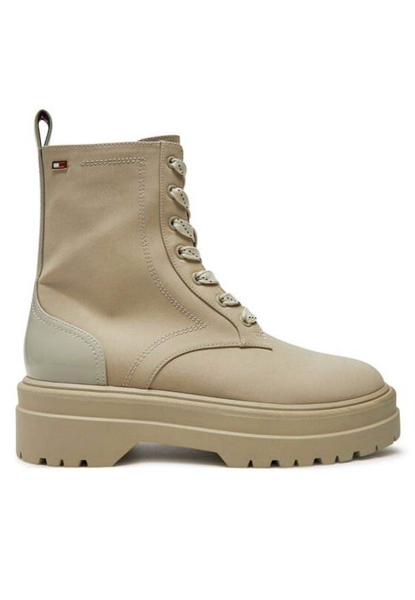 TOMMY HILFIGER - Tommy Hilfiger Trapery Flag Ventile Lace Up Boot FW0FW08287 Beżowy. Kolor: beżowy. Materiał: materiał