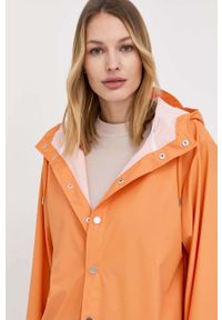 Rains kurtka 12010 Jacket kolor pomarańczowy przejściowa. Okazja: na co dzień. Kolor: pomarańczowy. Materiał: materiał. Styl: casual #9