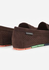 Born2be - Brązowe Ażurowe Mokasyny ze Skórzaną Wkładką Ozdobione Przeszyciami Sylilise. Okazja: na co dzień. Kolor: brązowy. Materiał: skóra. Wzór: ażurowy, aplikacja. Styl: casual, klasyczny #8
