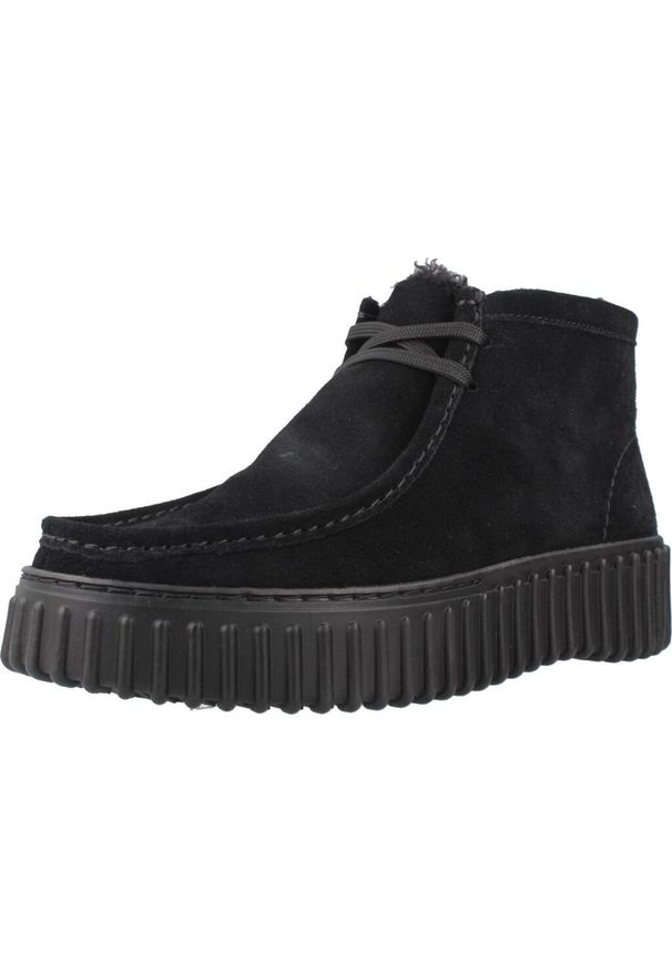 Clarks - CLARKS TORHILL MOSS Czarny. Kolor: czarny. Materiał: tkanina. Styl: sportowy