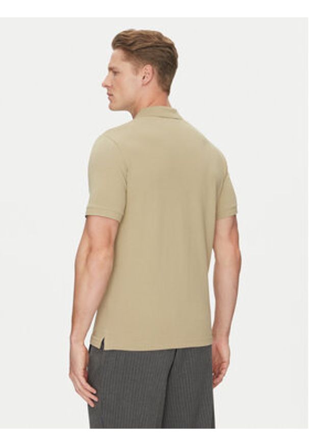 Calvin Klein Polo K10K111196 Beżowy Slim Fit. Typ kołnierza: polo. Kolor: beżowy. Materiał: bawełna