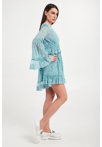 Pinko - Sukienka Anguillara PINKO. Materiał: koronka, tkanina. Wzór: ażurowy, aplikacja, haft. Długość: mini