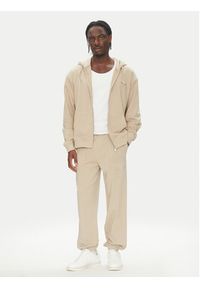 Guess Spodnie dresowe U5RB00 KCO31 Beżowy Regular Fit. Kolor: beżowy. Materiał: bawełna