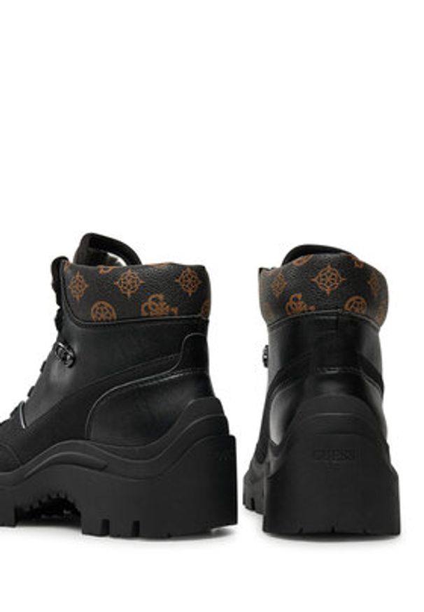 Guess Trzewiki Yia Czarny. Kolor: czarny. Materiał: skóra