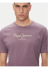 Pepe Jeans T-Shirt Eggo N PM508208 Fioletowy Regular Fit. Kolor: fioletowy. Materiał: bawełna