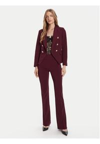 Rinascimento Spodnie materiałowe CFC0125318003 Bordowy Flare Fit. Kolor: czerwony. Materiał: syntetyk #5