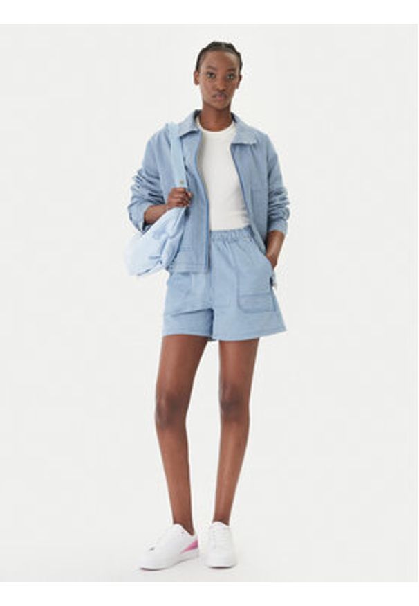 Roxy Kurtka jeansowa Beachfront Bliss ERJJK03702 Błękitny Regular Fit. Kolor: niebieski. Materiał: bawełna