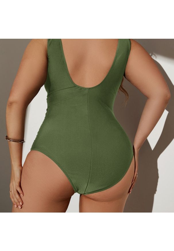 Intica - Jednoczęściowy strój kąpielowy z marszczeniem na plażę i basen Sumanda. Kolor: zielony. Materiał: materiał