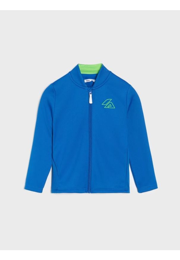 Sinsay - Bluza z odblaskowym nadrukiem Active - niebieski. Kolor: niebieski. Wzór: nadruk