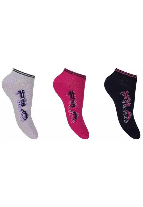 Fila 3-pack skarpet sneaker w kwiatowy wzór, rozmiar 39-42. Kolor: szary, niebieski, wielokolorowy. Wzór: kwiaty