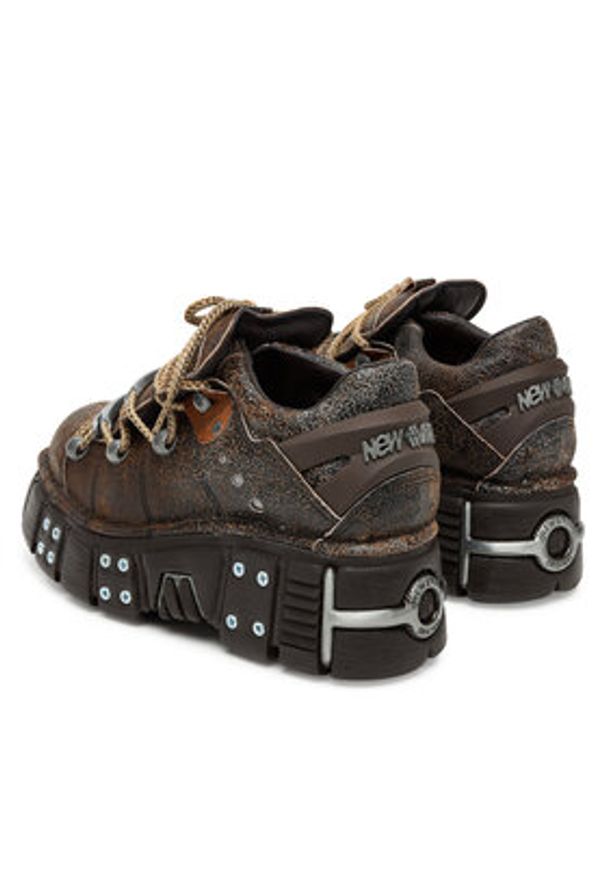 NEW ROCK Sneakersy M-120N-C83 Brązowy. Kolor: brązowy. Materiał: skóra